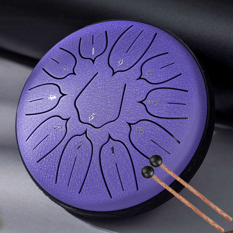 Hluru 6 Inch Steel Tongue Drum 11 Notes Tank Drum D5 Glucophone Handpan Meditation Yoga for Kids: Red