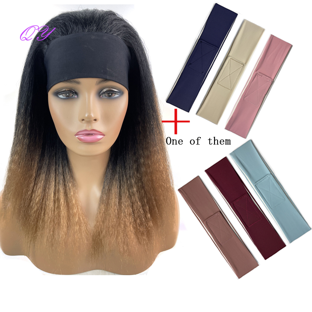 Pelucas de diadema rectas africanas sintéticas, peluca de peinado de longitud media negra Natural para mujer, pelo Afro Yaki rizado para uso diario para mujer: T27 / 30 / 4