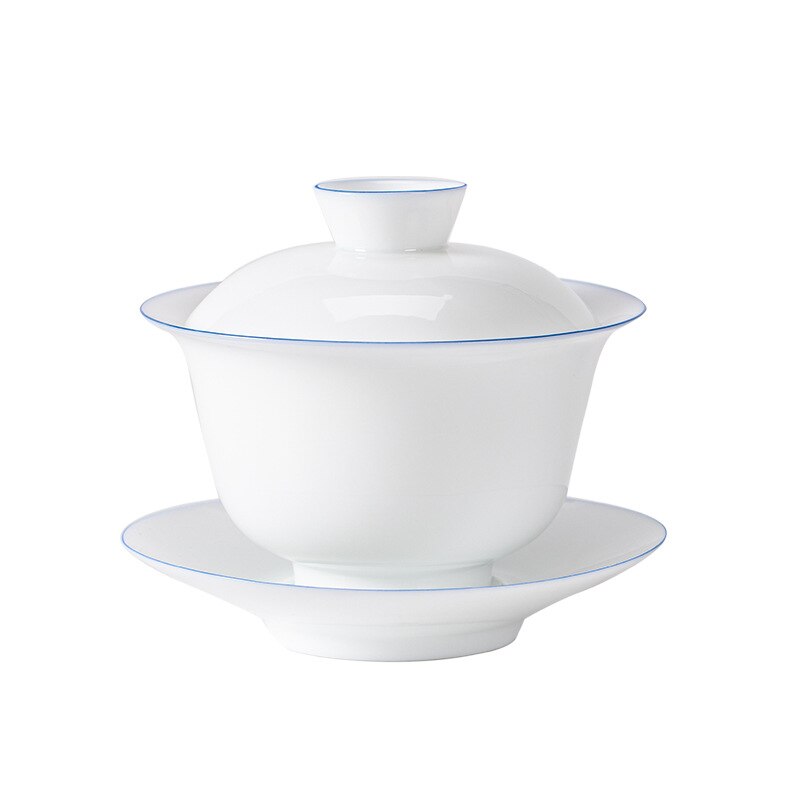 Eggshell Porcelain Handmade Ceramic Venti Tea Sancai Bowl Kung Fu Tea Bowls Sopera De Ceramica Gaiwan Coarse Pottery Tea Set