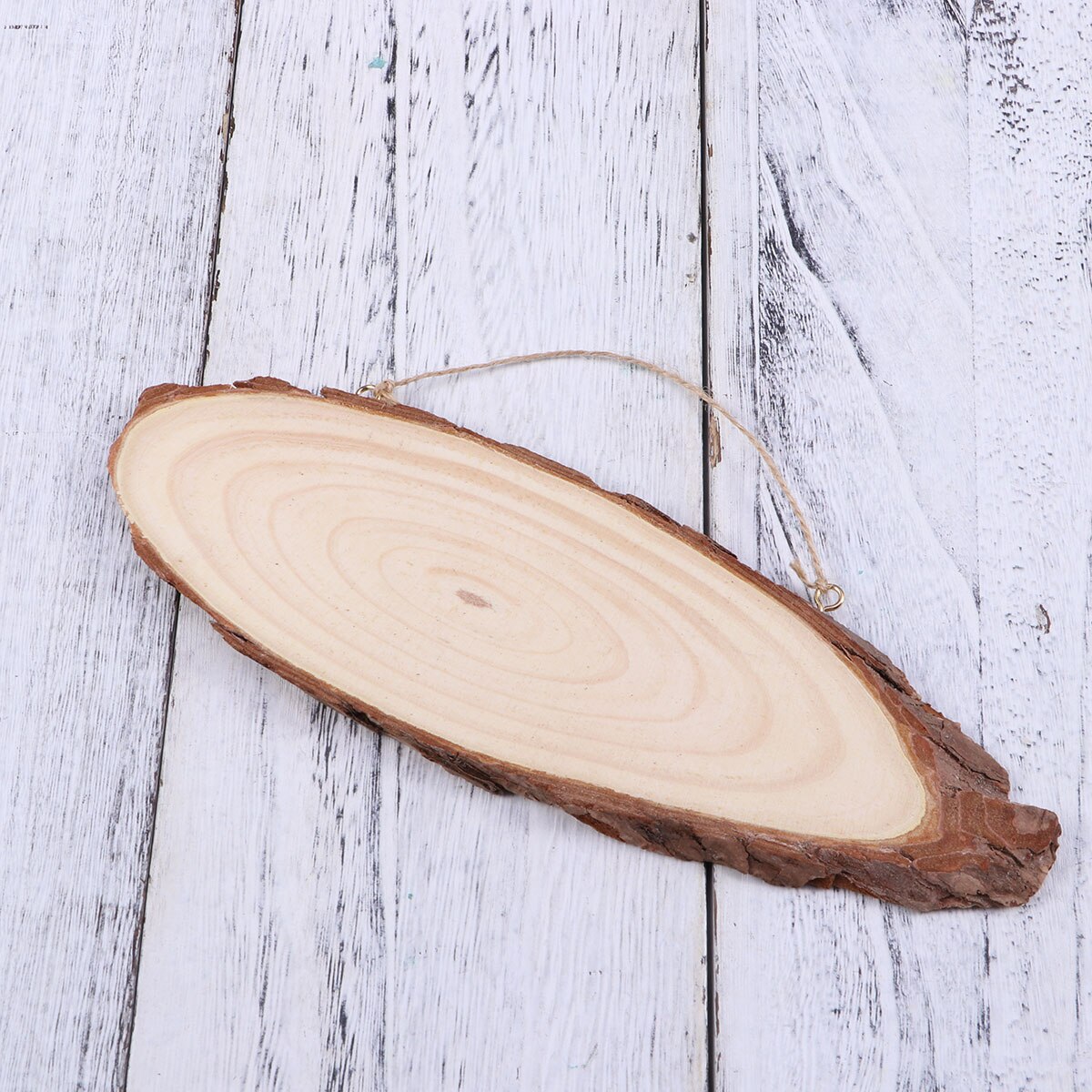 22X7Cm Ovale Blank Houten Disc Boom Log Slice Plaques Met 2 Haken En Touw Voor Diy Decoratie ambachten Projecten