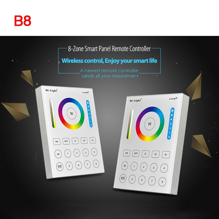 Miboxer 2.4g rgb+cct/rgbww led strip light controller 4- zon fjärrkontroll smart panel wifi ibox fut 039/ fut 092/ fut 089/ wl-box 1/b4/t4: B8