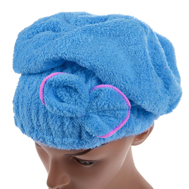 Drying Towel Bath Shower Cap Bow Tie Microfiber Hair Turban Quick Dry Hat Cap Wrapped Towel Superfine For Women