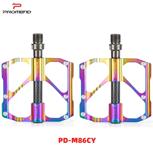 Promend Mtb/Racefiets Kleurrijk Koolstofvezel Pedaal Anti-Slip Ultralichte Mountainbike Big Foot Pedalen 3 Lagers Pedaal Vtt: WHITE