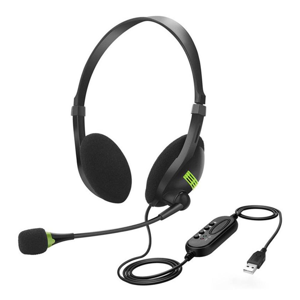 Universal Business Headset USB Headphones Lightweight Comfortable With Flexible Microphone For Computer Laptop PC: Default Title