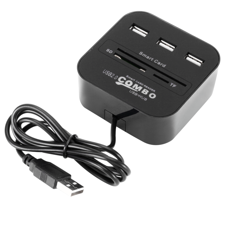 Grwibeou All In 1 Usb Sim Smart Kaartlezer Voor Bankkaart Ic/Id Emv Sd Tf 3USB Hub mmc USB-CCID Iso 7816 Cacdnieatm Ic Simsdtf