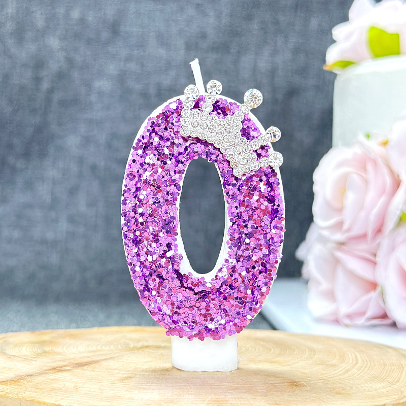 Purple digital birthday candle cake decoration birthday candle: Red