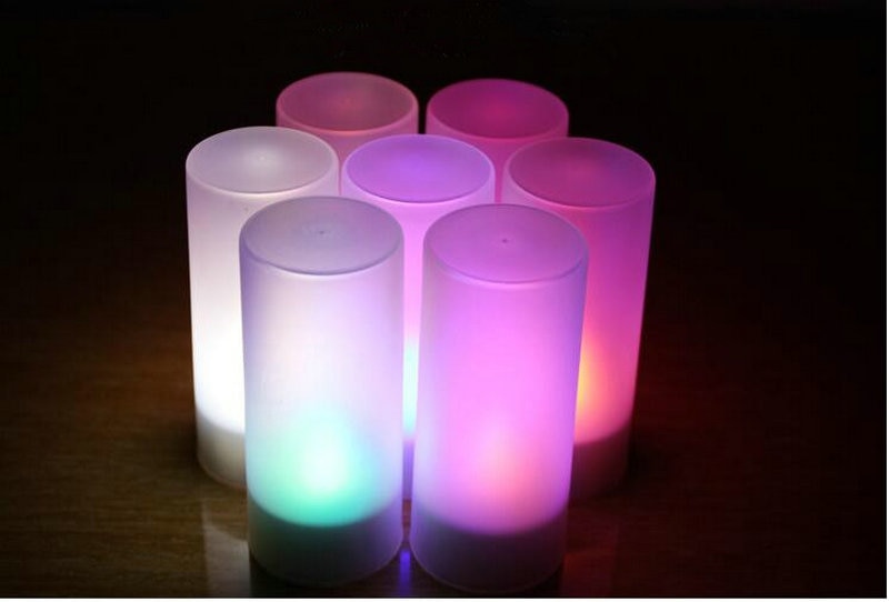12pcs/set Remote Controll Rechargeable Tea Light LED Candles frosted Flameless TeaLight multi-color Changing candle lamp Party