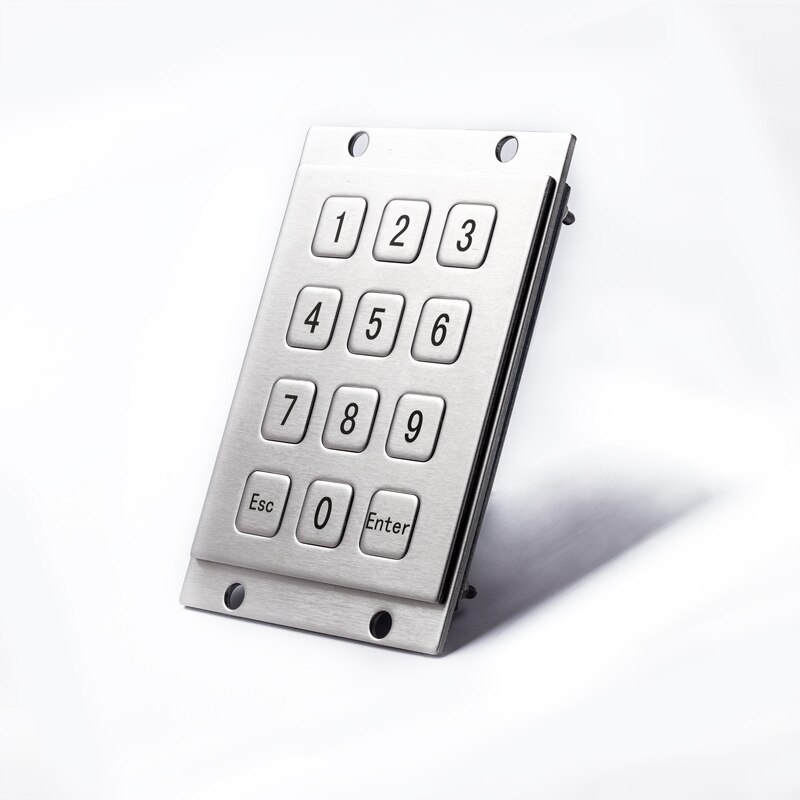 IP54 Wasserdicht 3x4 matrix Industrielle 304 Edelstahl 12 taste Metall Numerische Tastatur für Kiosk