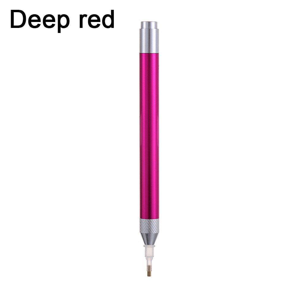 DIY Point Lighting Drill Pen 5D Diamond Painting Tool Cross Stitch Embroidery Sewing Accessories Nail Art Decoration Tool: Deep red