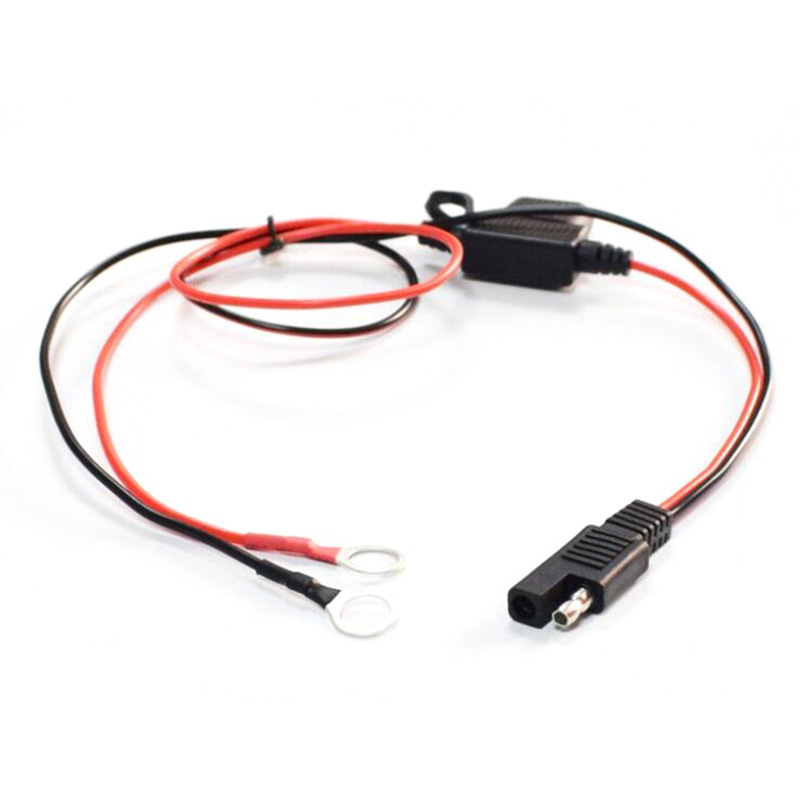 Terminal tipo O a línea de enchufe SAE automotriz, conector de Cable DIY, 18awg, aproximadamente 68cm, batería SAE, Cable de bricolaje, alimentación de CC