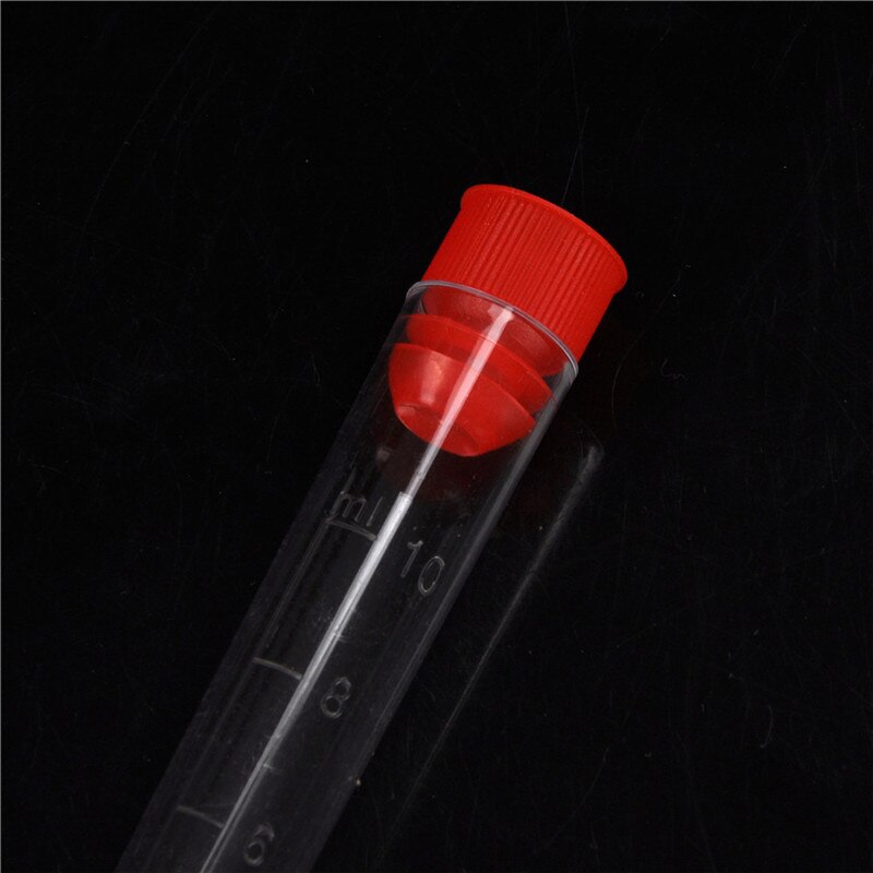 10pcs 16x100mm Clear Plastic Test Tubes with Caps Lab Round Bottle Tubes