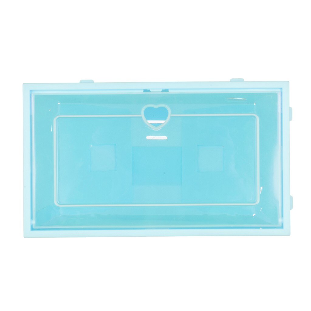 1Pc Opvouwbare Clear Schoenen Opbergdoos Plastic Stapelbare Shoe Organizer Стеллаж Для Хранения Обуви: Green L