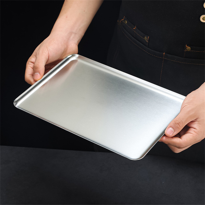 Silber Gold Edelstahl Servierteller Restaurant BBQ Spieße Sushi Tablett Großes flaches Tablett Lebensmittelaufbewahrungsplatten für sterben Küche