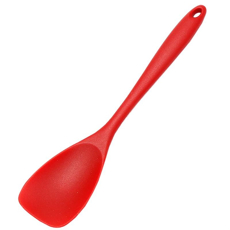 Fødevaregodkendt silikone madlavningsske essentiel varmebestandig fleksibel nonstick silikone bage blandeske spatel køkkenværktøj: E