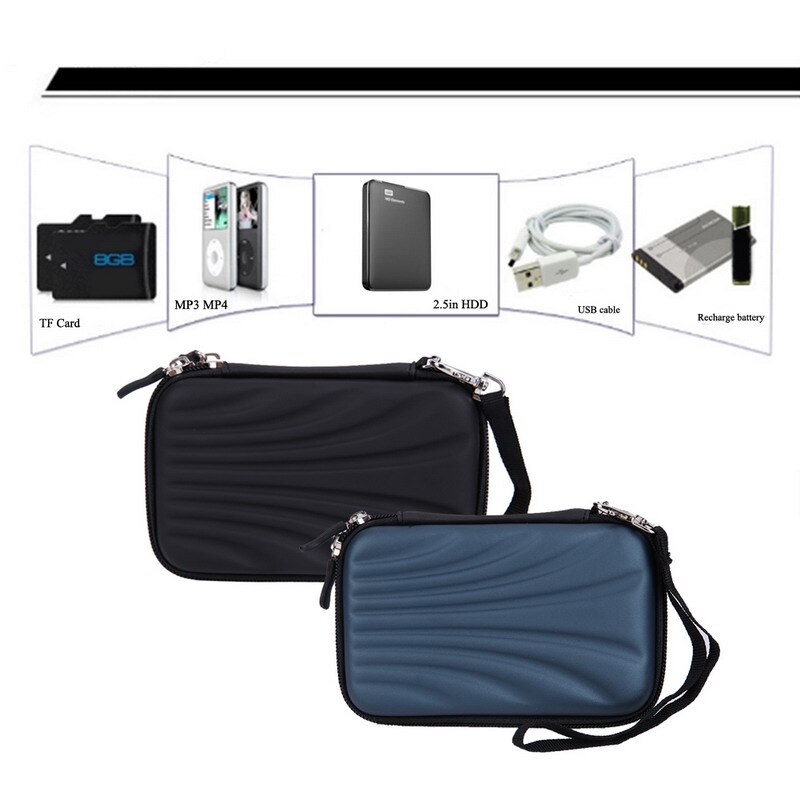 Disco rígido externo proteger caso saco portátil padrão casca dura eva pu bolsa de transporte para 2.5 polegada portátil externo hdd