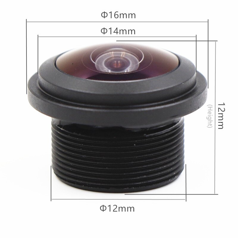 Cámara CCTV de 1,78mm, lente de 5,0 megapíxeles, ojo de pez, 160 grados, MTV M12 x 0,5, lente de montaje para cámara de coche CCTV
