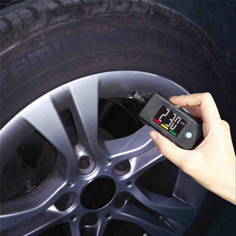 2-in-1 Mini Electronic Digital Display Tire Gauge Keychain Automobile High Precision Tread Depth Tire Pressure Gauge