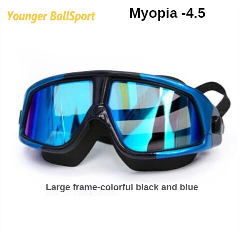 Bijziendheid Zwembril Professionele Siliconen Gear Scuba Duiken Masker Volwassenen Anti-Fog Uv Waterdichte Zwemmen/Dive Mannen Vrouwen bril: blue  black  -4.5