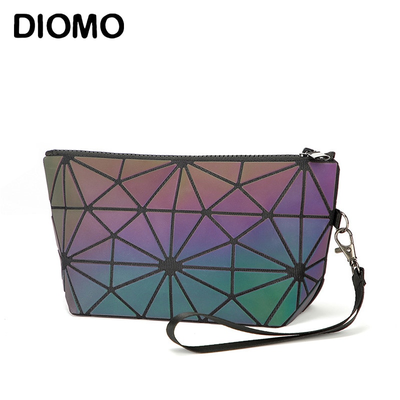 Diomo kosmetiske tasker kvinder lysende geometrisk pung dame makeup taske armbånd til piger