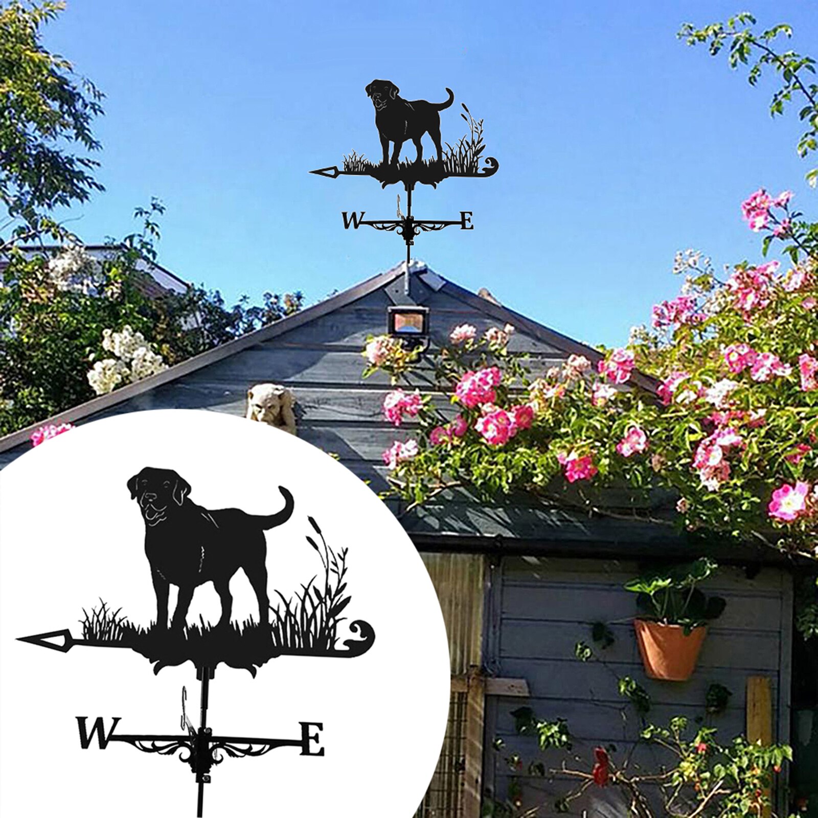 Weather Vane Animals Wind Direction Indicator Yard Outdoor Garden Art Decor