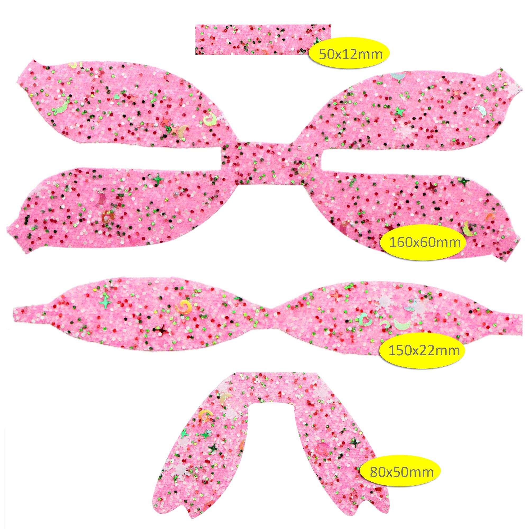 Glitter Faux Synthetic Leather Bow-knot Kit DIY Hair Bow Making For Bow-knot Handmade Material Without Clips,1Yc21159