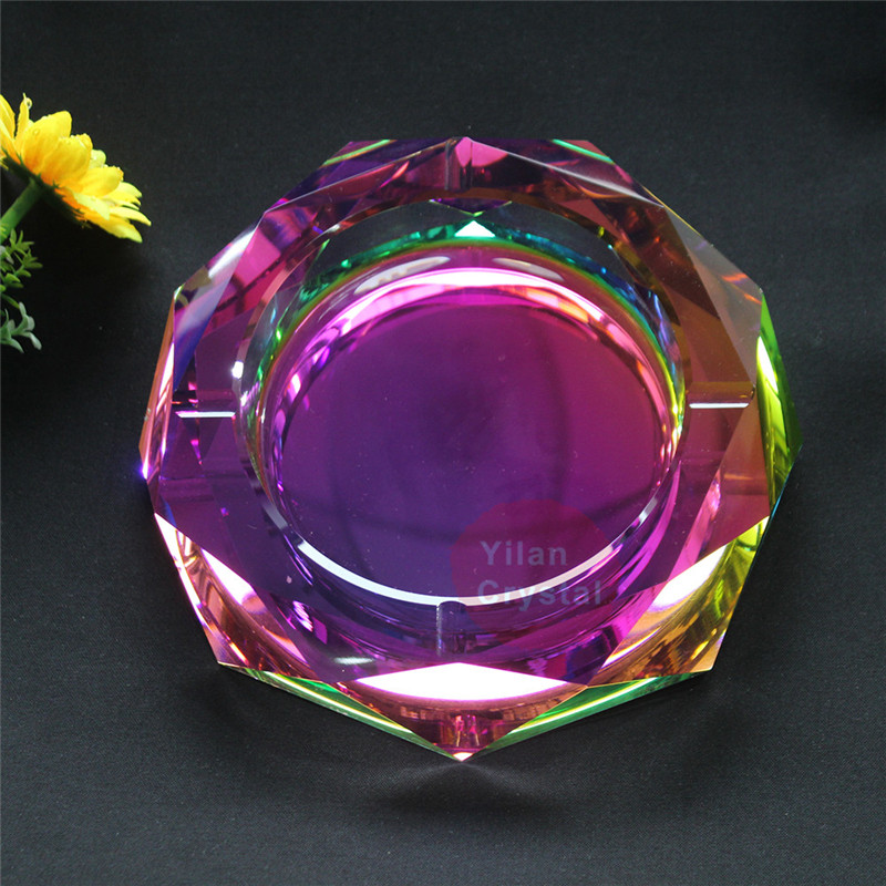 High-end Boutique Kristallen Asbak Mode Creatieve Persoonlijkheid Woonkamer Continental Achthoek Asbak: 18cm-2
