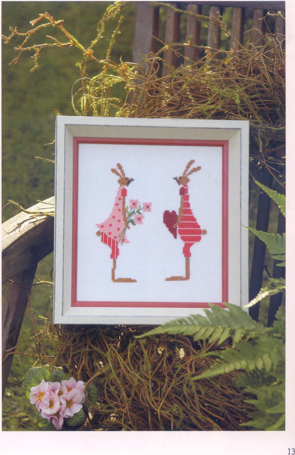 Konijnen Paar Diy Craft Stich Kruissteek Katoen Stof Handwerken Borduren Ambachten Geteld Cross-Stitching Kit