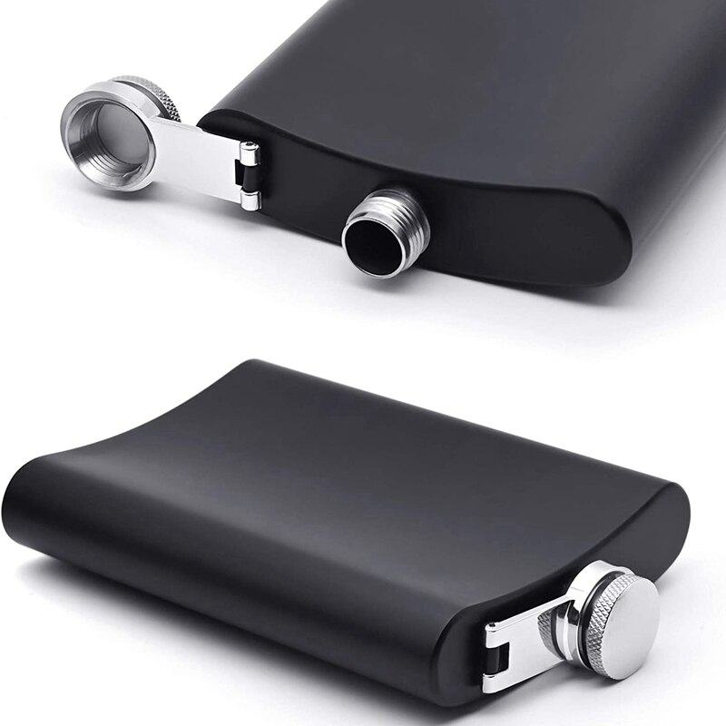 BarCraft Luxe Roestvrijstalen Mini-Heupfles met Decanteertrechter, 140 Milliliter - Kopereffect, 8,7 x 2,5 x 10 Centimeter