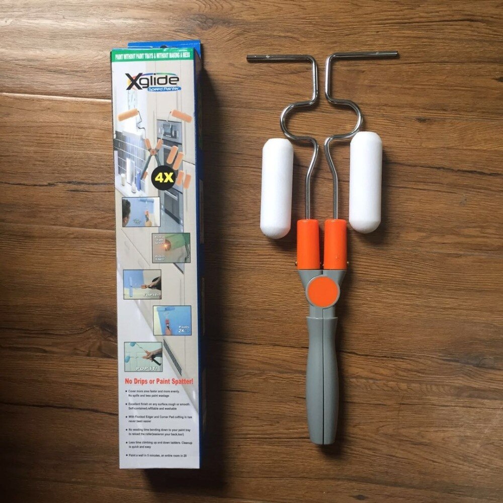 Xglide Speed Painter Double Sided Paint Roller Brush Painting Brushes Cylindrical Corner Painting Home Improvement Tools