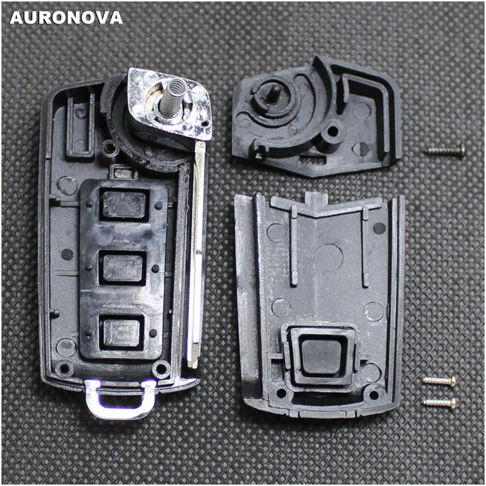 AURONOVA-funda para mando a distancia del coche, carcasa de llave abatible plegable modificada para KIA Cerato Forte Sportage, 3 + 1 botones