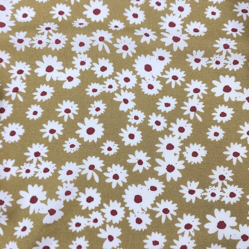 Tela de rayón con estampado de margaritas para primavera y verano, vestido de tela Floral pequeño, 45 hilos
