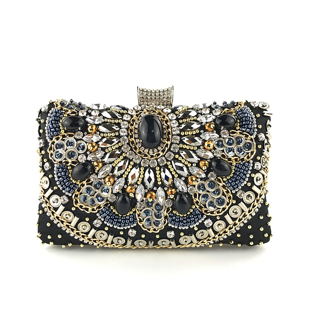 Baoyafang dames zwarte kristallen handtassen feestavondtassen dames trouwtas voor bruid ketting schoudertassen dag clutches