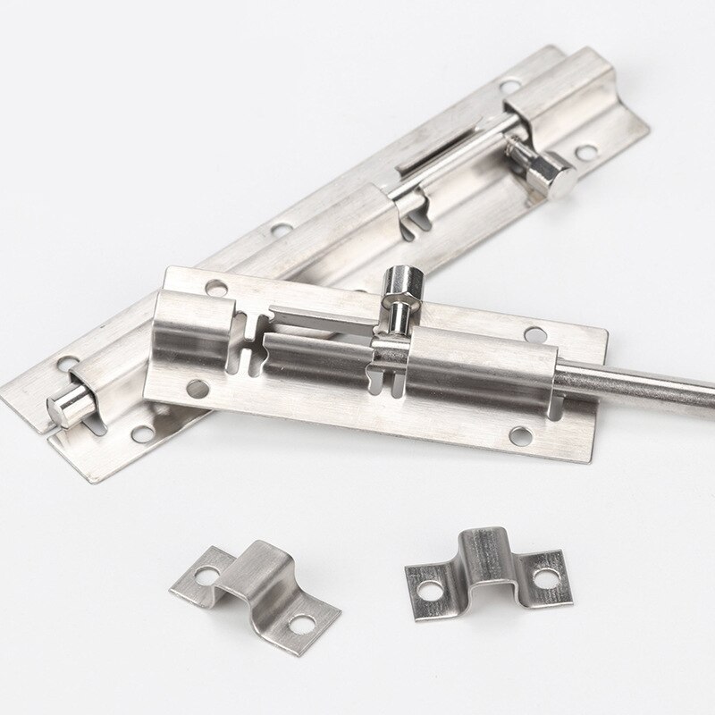 Verrous de porte de meuble, serrures en acier inoxydable de 1.5/2/3/4/6/8/10/12 pouces, loquet de chaîne de porte coulissante pour quincaillerie de sécurité de portail
