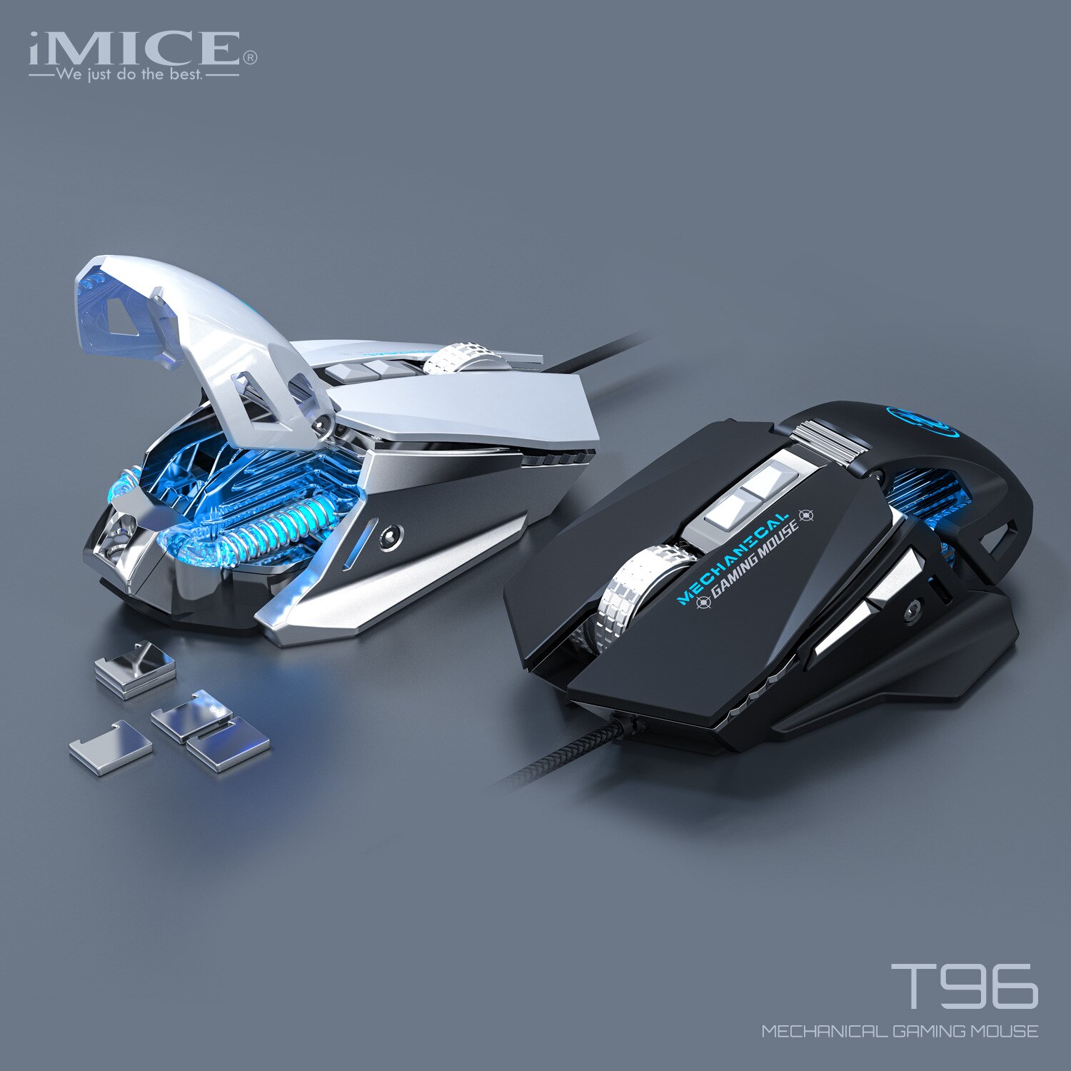 IMICE T96 USB Wired Mechanical Gaming Macro Definition Programming Game Mouse Counterweight Can Increase or Decrease Game Mouse