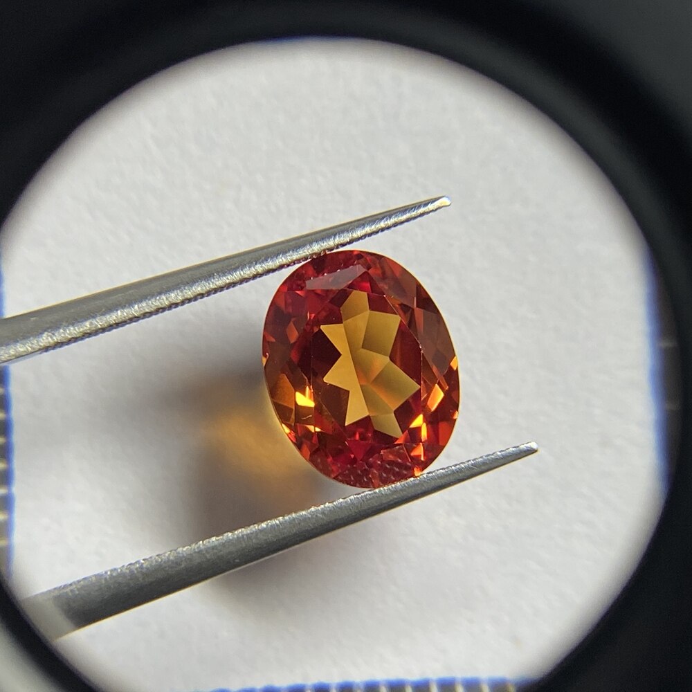 Meisidian 12X16Mm Big Size 5A 55 # Korund Padparadshah Oranje Sapphire Stone