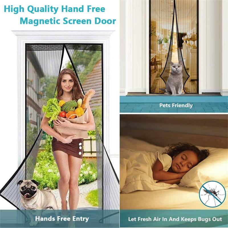 Magnetisk myggenet dørnet anti flue insekt mygge dørskærm anti-myg magnetisk gardin net til dør beskyttelsesnet