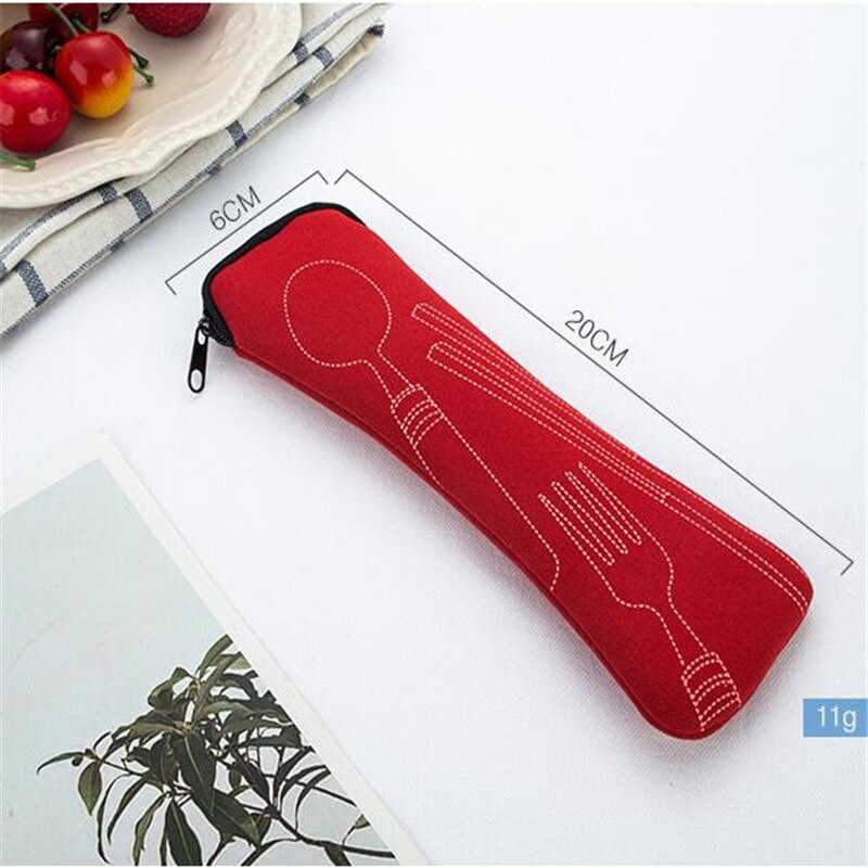 Draagbare Servies Zak Bestek Zak Diner Set Reizen Verpakking Opbergdoos Servies Picknick Vork Lepel Zak Zonder Servies