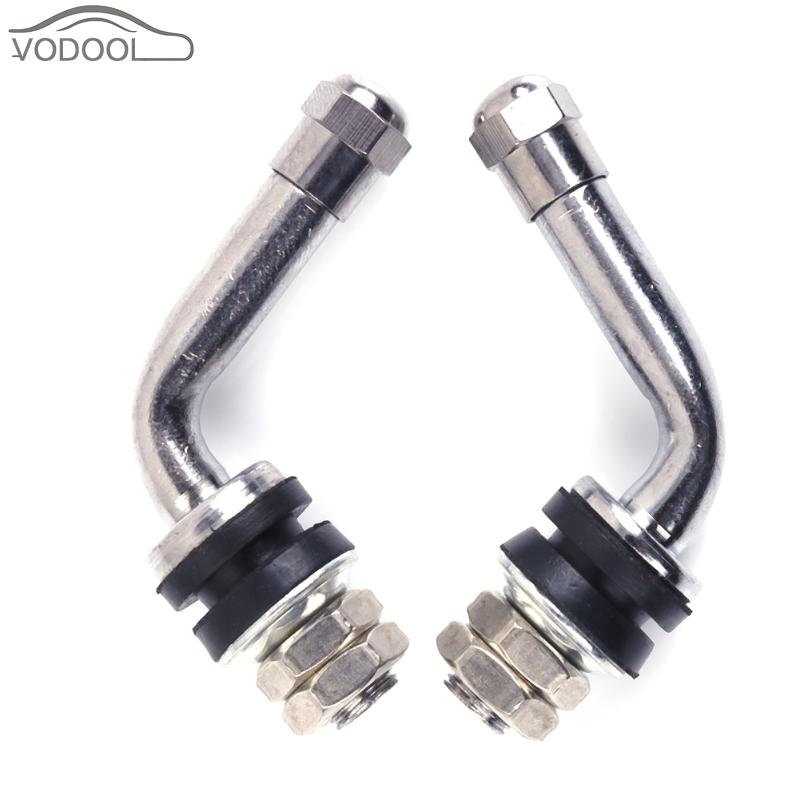 4Pcs 90 Degree Angle Bolt-in Tubeless Chrome Plated Metal Tire Valve Stems L Shaped Car Tyre Valve Stem Auto Accessories