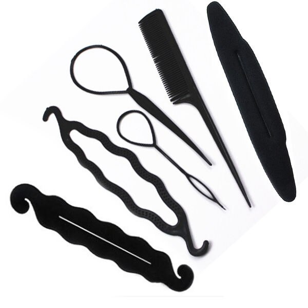 4- stykke sæt hår slips tilbehør hår curler svamp kuglehoved stylist blomsterknop hoved doven plade hovedbeklædning: Default Title