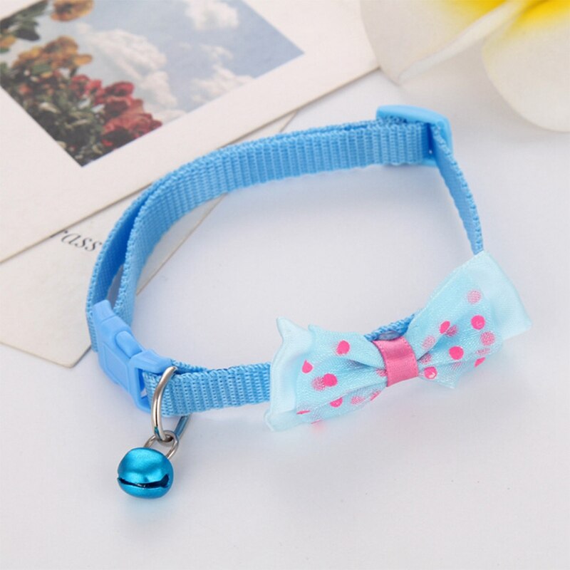 1pc couleur bonbon réglable nœud papillon cloche nœud papillon collier cravate chiot chaton chien chat animal de compagnie directe: LB
