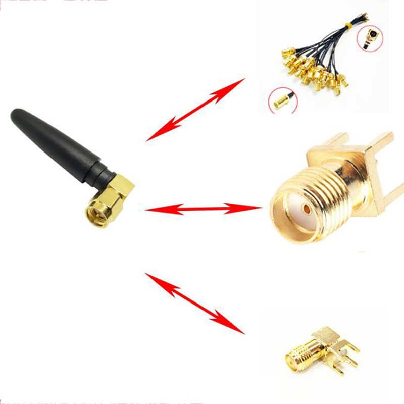 antenna Radio Bluetooth WIFI 2.4G Guadagno 2,5DB SMA Maschio Connettore antenna per auto ad angolo retto