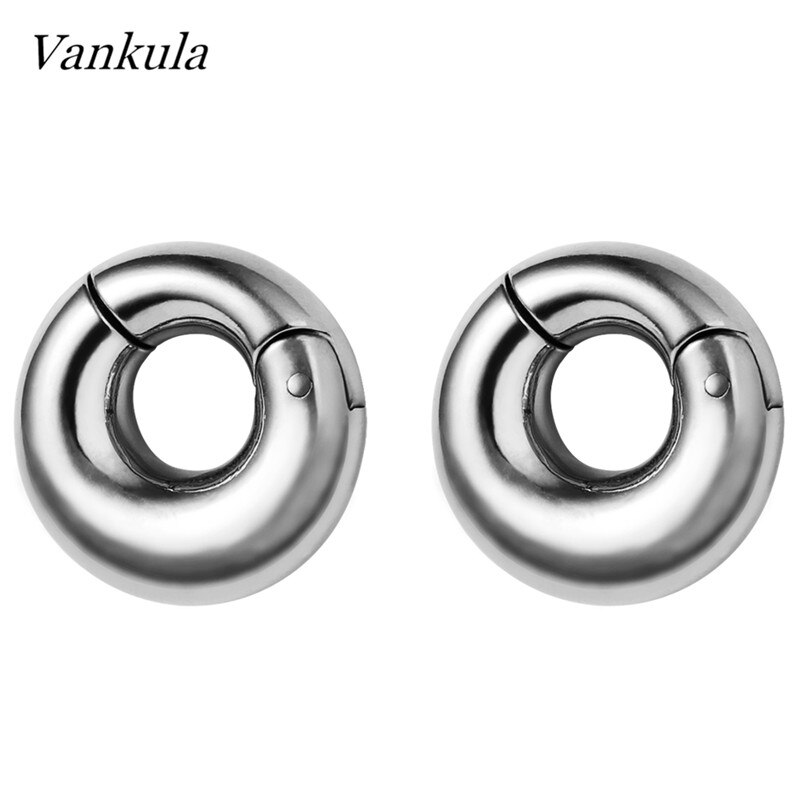 Vankula 2 Pcs 316L Rvs Oordoppen Tunnels 8 Mm Vlakte Oor Gewichten Piercing Body Sieraden Oor Meters Goud zwart Staal