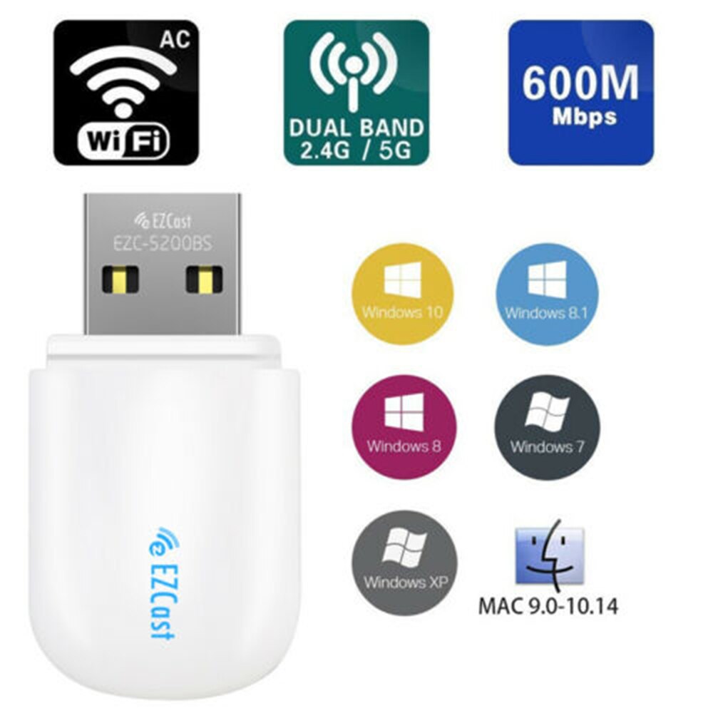 Wireless Bluetooth 4.2 USB WI FI Adapter 5G/2.5G Dual Band AC 600Mbps wi fi Dongle PC Network Card Dual Band wi fi 5 Ghz Adapter