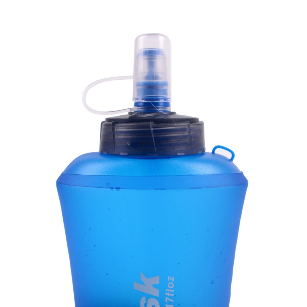 Frasco blando de agua plegable de TPU, botella de agua para correr, Maratón, senderismo, escalada y ciclismo, 500Ml