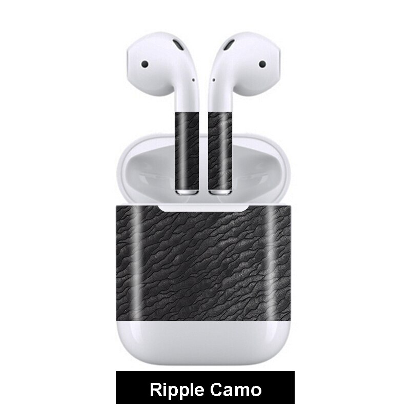 3D Camo Pelli di Coccodrillo pelle di Serpente A Prova di Graffio Auricolare Films Sticker Per Apple Airpods Autoadesivo Della Pelle: Ripple Camo