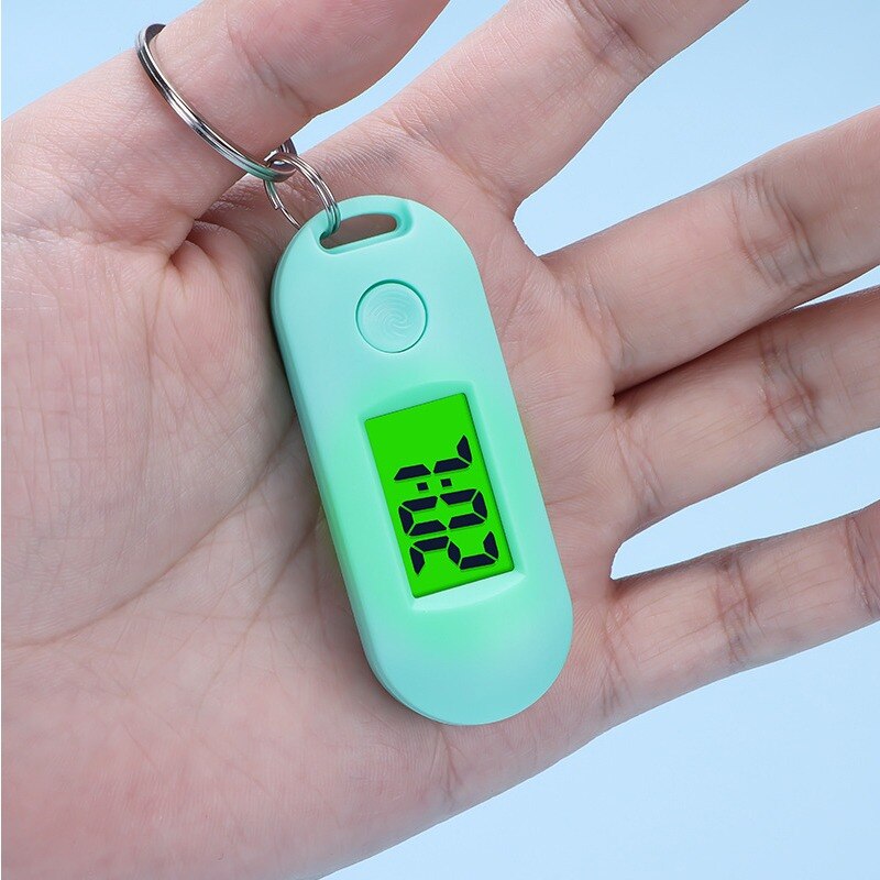 Mini Portable Student Keychain Watch Digital Electronic Watch Quiet Test Pocket Watch Green Backlight LCD Display Digital Clock