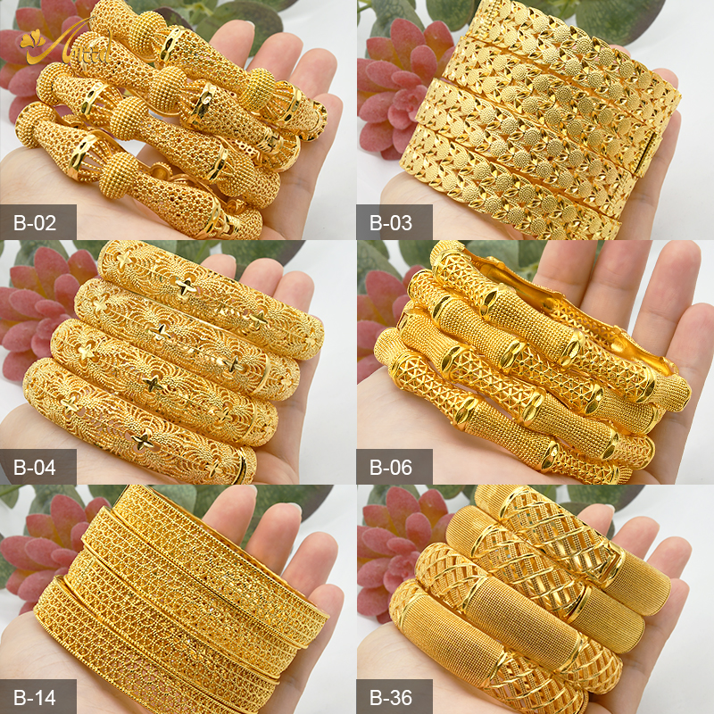 Dubai Armreifen Für Frauen Nahen Osten Gold Farbe Armreif Äthiopischen Saudi-arabischen Armbinde Hochzeit Braut Schmuck Afrikanische Geburtstag
