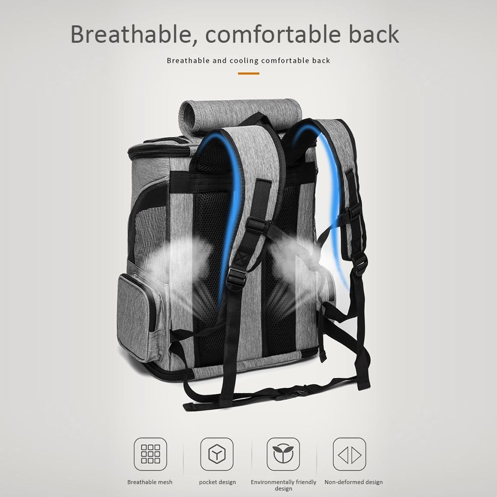 Mochila de malla transpirable para perro, bolsa de transporte de mascotas para gatos, perros y cachorros, tela Oxford duradera para viajes al aire libre, 33x26x40CM