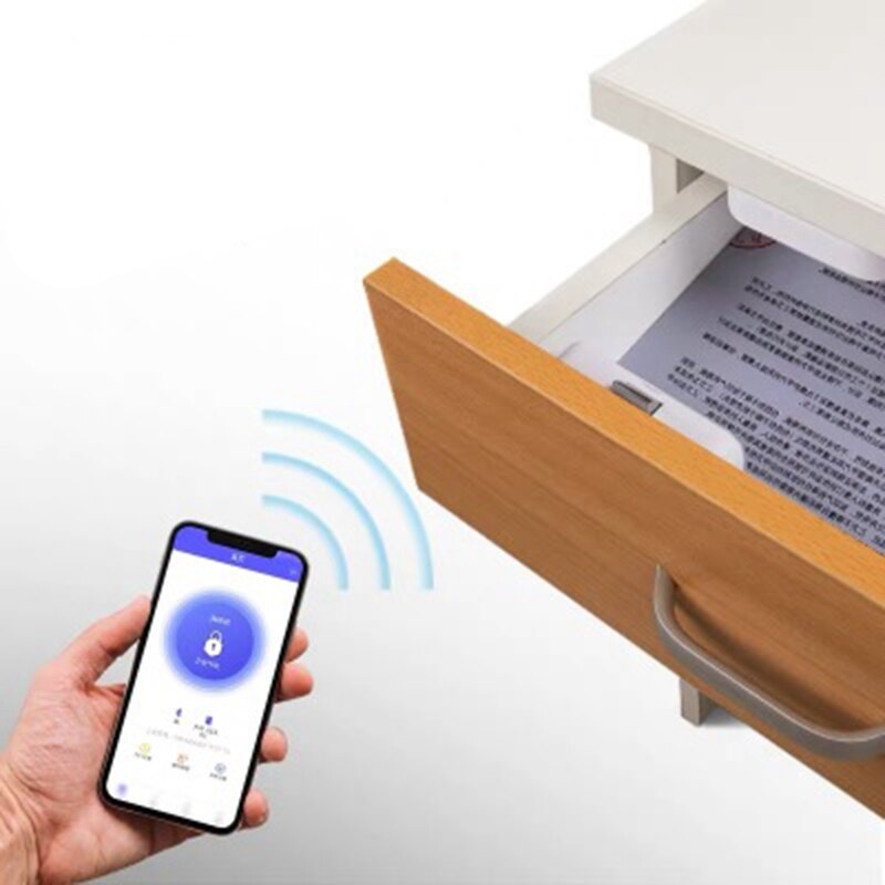 Tuya Smart Bluetooth APP Drawer Lock Free Hole Lock Invisible Lock Filing Cabinet Wardrobe Letter Box Lock