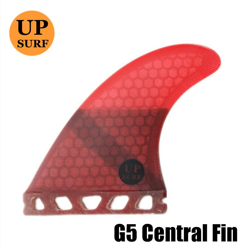 UPSURF-aleta para tabla de surf, accesorio Future a mitad de la tabla de surf M Central 1/2, Base, pestañas individuales, aletas para tabla de Sup, 1 ud.: Rojo